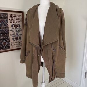 Free People C'mon Hooded Cardigan Jacket Slouchy Relaxed Fit Size S Women’s